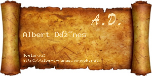 Albert Dénes névjegykártya