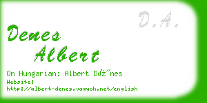 denes albert business card